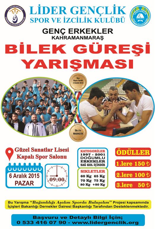 Kahramanmaraş Lider Gençlik, “Genç Erkekler Bilek Güreşi Yarışması” Düzenliyor